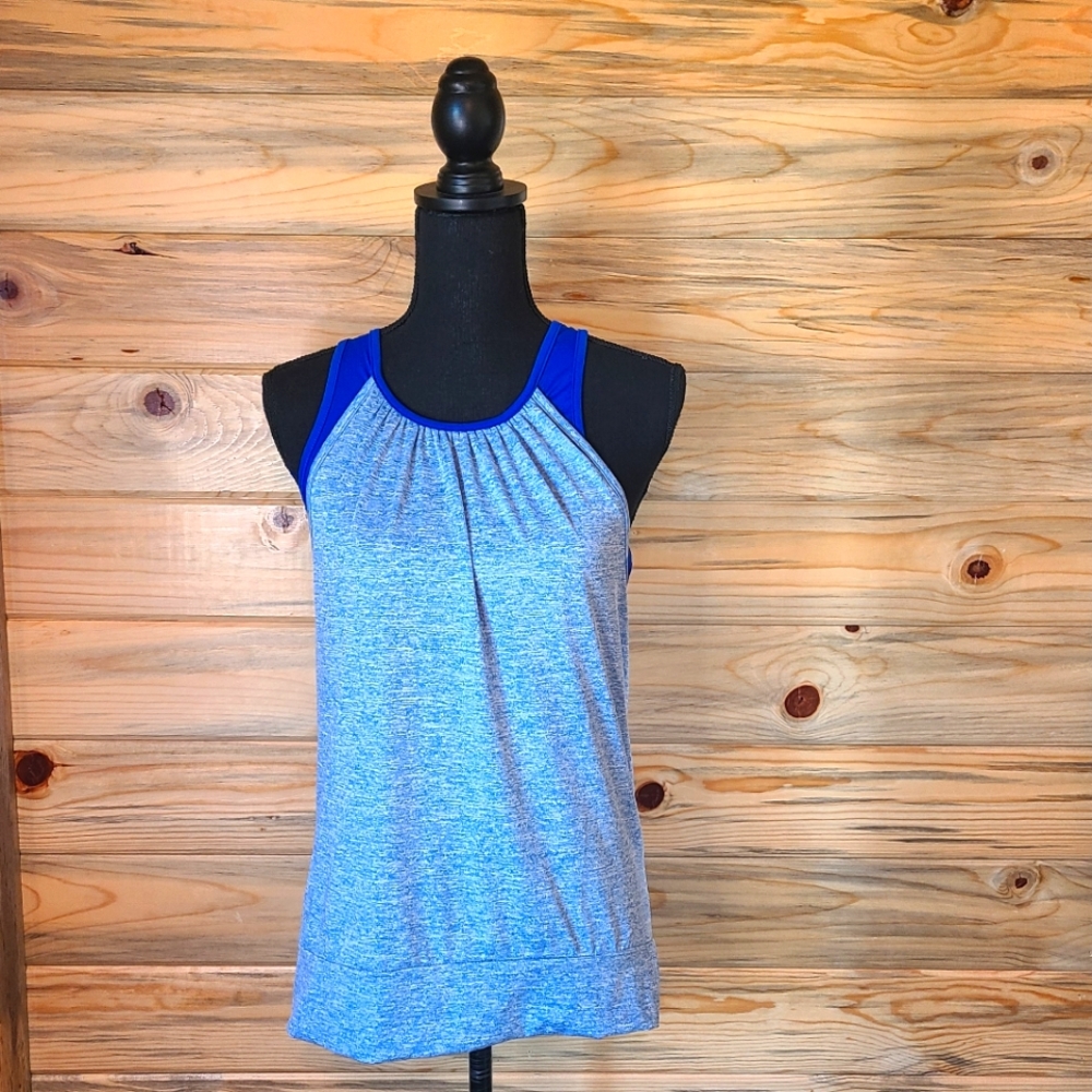 Molliya Ladies Layered Blue Athletic Tank Top, Small
